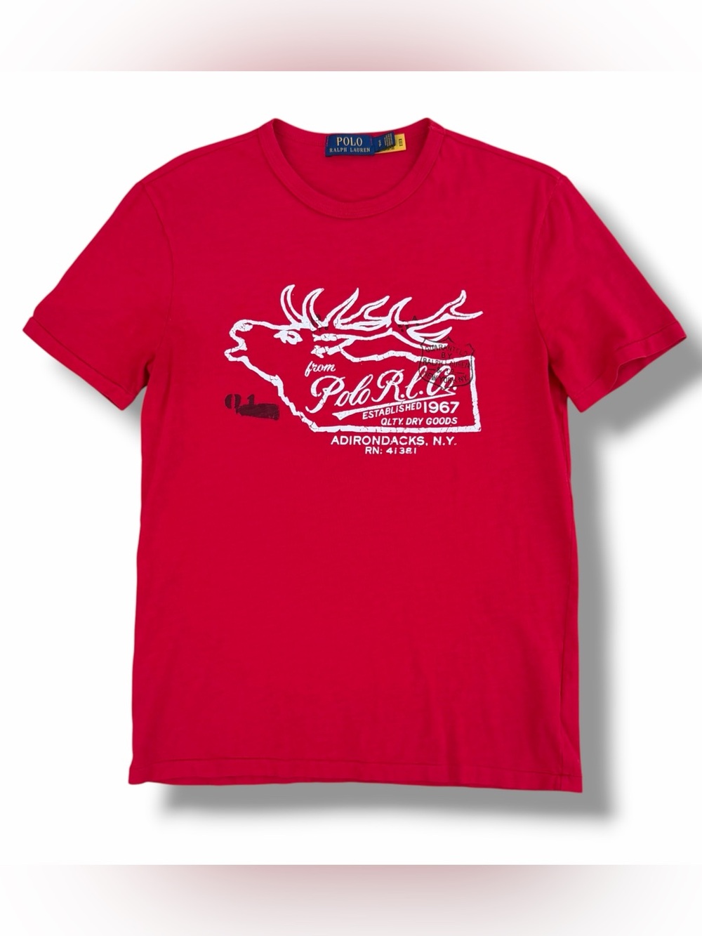 Polo Ralph Lauren Adirondacks Elk Graphic T-Shirt Red Size Small
